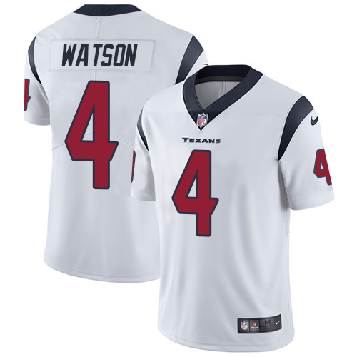 Nike Texans #4 Deshaun Watson White Men's Stitched NFL Vapor Untouchable Limited Jersey - Click Image to Close